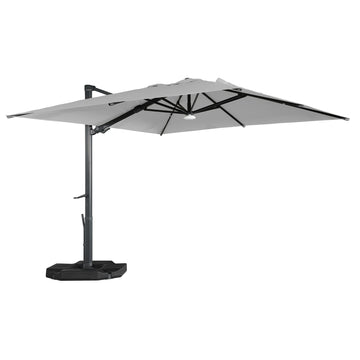 Boyel Living 10x10ft 360 Rotable Square Cantilever Patio Umbrella with BaseandBT