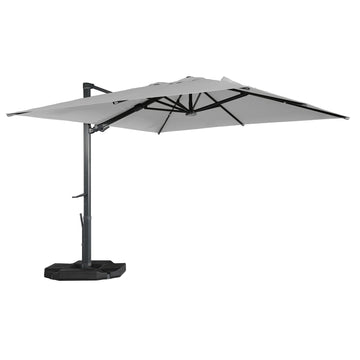 Boyel Living 10 x 10 ft. 360¡ã Rotation Square Cantilever Umbrella with Base and LED Light