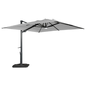 Boyel Living 10 ft. 360¡ã Rotation Square Cantilever Patio Umbrella with Base and BT