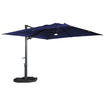 Boyel Living 10x10ft 360 Rotable Square Cantilever Patio Umbrella with BaseandBT