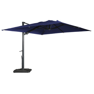 Boyel Living 10 ft. 360 ¡ã Rotation Outdoor Patio Cantilever Umbrella Square with Base
