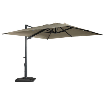 Boyel Living 10 ft. 360 ¡ã Rotation Outdoor Patio Cantilever Umbrella Square with Base
