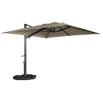 Boyel Living 10 x 10 ft. 360¡ã Rotation Square Patio Cantilever Umbrella with Base