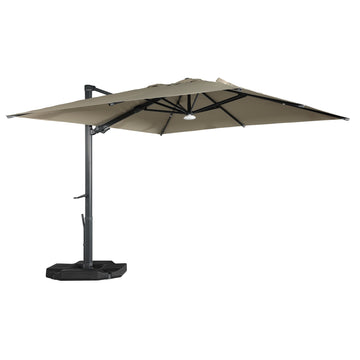 Boyel Living 10x10ft 360 Rotable Square Cantilever Patio Umbrella with BaseandBT
