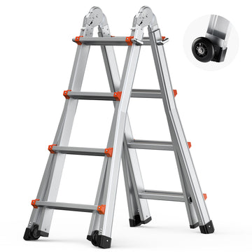 Telescoping Ladder A Frame Aluminum Extension Folding Step Ladder