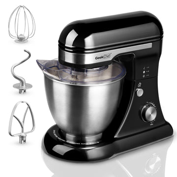 Geek Chef Electric Stand Mixer, 4.8QT 12 Speeds Tilt-head Food Mixer with Dough Hook, Rotary Knob for Home Kitchen Use,