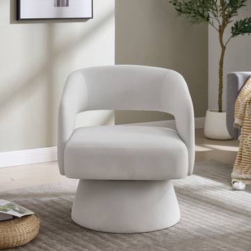 Swivel Barrel Chair Velvet Accent Armchair 360 Degree Swivel Club Chair for Living Room Bedroom Reception Room