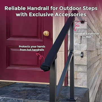 2.75 ft. Metal Handrail for 0-3 Steps (2-Pack)