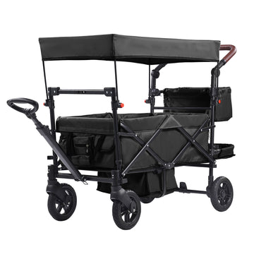 Wagon Stroller for 2 Kids Folding Outdoor Utility Camping Cart