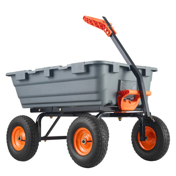 Dump Cart Poly Garden Heavy Duty Yard Wagon Wheelbarrow