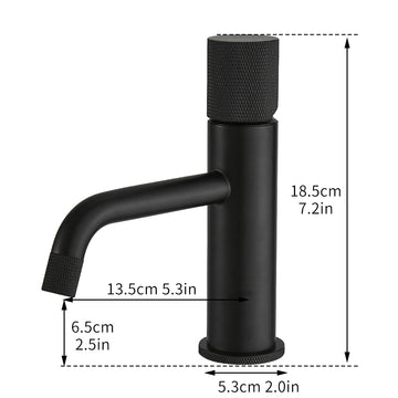Single Hole Single Handle Bathroom Faucet Matte Black with Water Supply Lines Durable Modern Vessel Sink Faucet