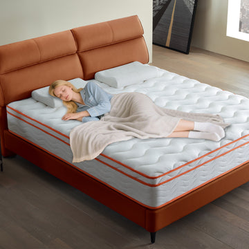 King Mattress 12 Inch Hybrid Mattress Euro Top Medium Firm for Back Lumbar Support 100 Night Trial Individual Pocket Spring Mattresses for Motion Isolation Pressure Relief