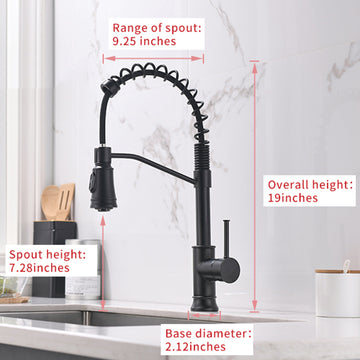 Matte Black Single Handle No Sensor Gooseneck Pull Down Sprayer Kitchen Faucet