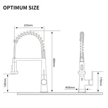 Matte Black 2 Spray Patterns 1.8 GPM Single Handle No Sensor Pull Down Sprayer Kitchen Faucet