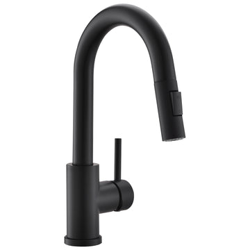 Matte Black 304 Stainless Steel Single Handle Pull Down Bar Faucet with Water Supply Hoses and Ceramic Disc Cartridge