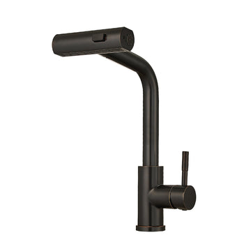 ORB Finish Single Handle Pull Out Kitchen Faucet Waterfall Style with Dual Spray Modes