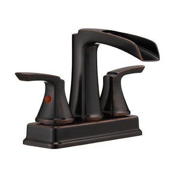 ORB 4 Inch 2 Handle Waterfall Bathroom Faucet with Pop Up Drainer