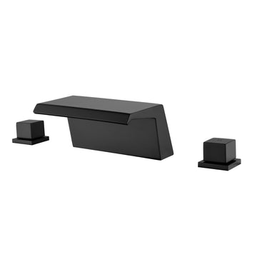 Modern Matte Black Bathroom Faucet 18cm Waterfall Spout for Bathroom