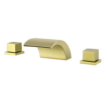 Modern Brushed Gold Bathroom Faucet 10cm Waterfall Spout for Bathroom