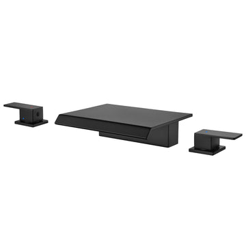 Black Faucet SUS304 Waterfall Spout cUPC Quick Connect Temporary Shelf