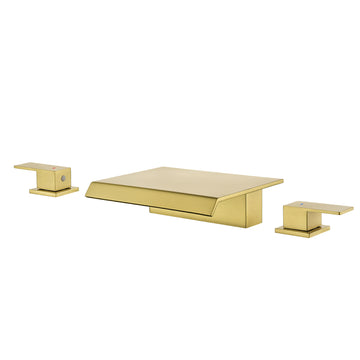 Brushed Gold Faucet SUS304 Waterfall Spout cUPC Quick Connect Temporary Shelf