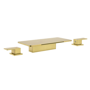 Brushed Gold Faucet SUS304 Waterfall Spout cUPC Quick Connect Temporary Shelf