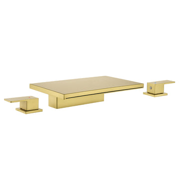 Brushed Gold Faucet SUS304 Waterfall Spout cUPC Quick Connect Temporary Shelf