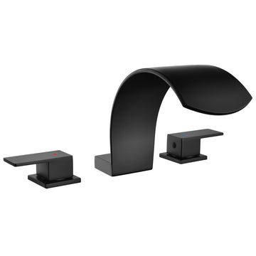 Black Faucet SUS304 Waterfall Spout cUPC Quick Connect Dual Handle