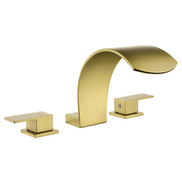 Brushed Gold Faucet SUS304 Waterfall Spout cUPC Quick Connect Dual Handle