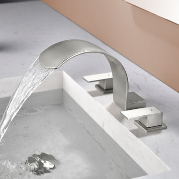 Brushed Faucet SUS304 Waterfall Spout cUPC Quick Connect Dual Handle