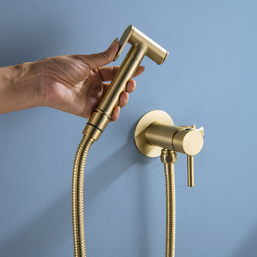 Modern Brushed Gold Handheld Bidet Sprayer for Home and Hotel Bathroom