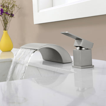 Brushed Faucet SUS304 18cm Waterfall Spout cUPC Cartridge Single Handle