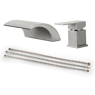 Brushed Faucet SUS304 18cm Waterfall Spout cUPC Cartridge Single Handle