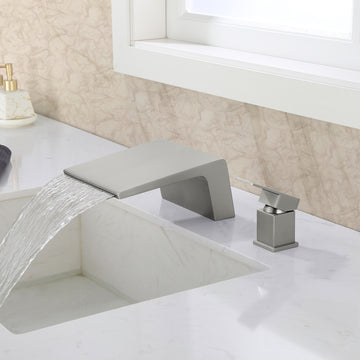 Brushed Faucet SUS304 18cm Waterfall Spout cUPC Cartridge Single Handle