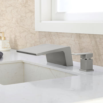Brushed Faucet SUS304 18cm Waterfall Spout cUPC Cartridge Single Handle