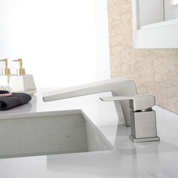 Brushed Faucet SUS304 12cm Waterfall Spout cUPC Cartridge Single Handle