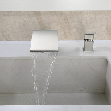 Brushed Faucet SUS304 12cm Waterfall Spout cUPC Cartridge Single Handle