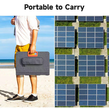 100W Portable Solar Panel with Foldable Design, IP67 Waterproof, High-Efficiency Monocrystalline for Power Stations