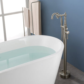 Modern Brushed Nickel Freestanding Bathtub Faucet American Style