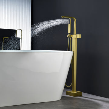 Modern Brushed Gold Bathtub Faucet