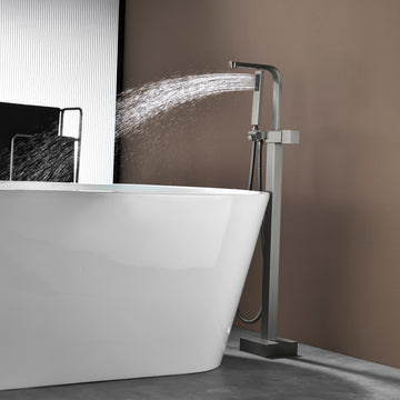 Modern Brushed Nickel Bathtub Faucet