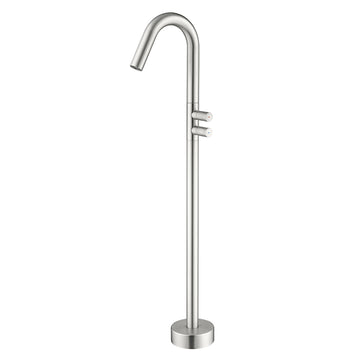 Brushed Bathtub Faucet 360° Rotatable Dual Knob Handle Brass SUS304