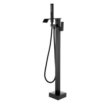 Black Bathtub Faucet Dual Function 360° Rotatable 1.5m SUS304 Hose Independent Handles