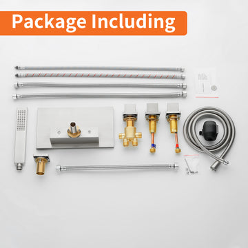 Brushed Nickel 5 Hole Bathtub Faucet with Waterfall Spout and Hand Shower