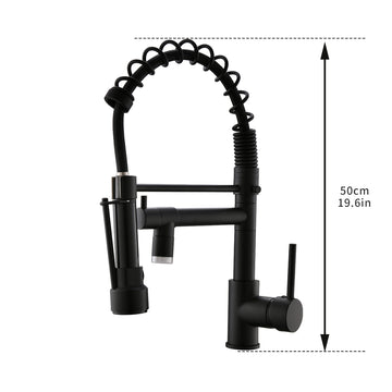 Matte Black Single Handle No Sensor Pull Down Sprayer Kitchen Faucet with Pot Filler