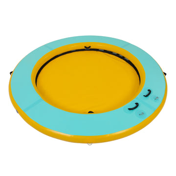 Mint Green/Yellow PVC 12FT Round Inflatable Water Hammock 772LBS Capacity