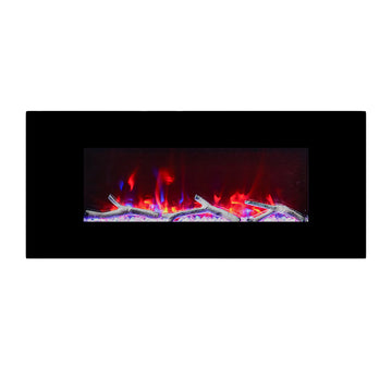 Boyel Living 42 in. Wall Mounted Infrared Electric Fireplace in Black with Multi-Color Flame and CSA Certification