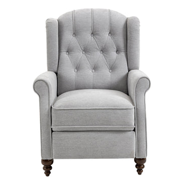 Boyel Living 34 in. Elegant Nailhead Tufted Recliner, Push Back Accent Chair with Rubber Wooden Legs