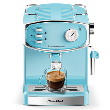 Plum chef 20 Bar Espresso Machine for home- Professional Compact Espresso Maker with Milk Frother Steam Wand, Pressure