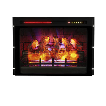 Boyel Living 29.3 in. Wall Mounted Recessed Electric Fireplace in Black with Multi-Color Flame